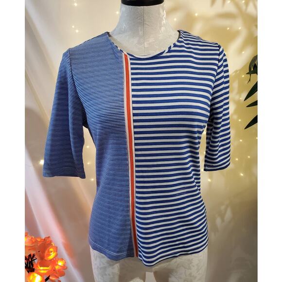 Opening Ceremony Tops - Opening Ceremony Women's Striped Nautical Top Size L 3/4 Sleeve Tencel Blend